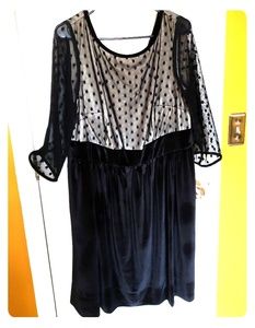 Eshakti black velvet dress with extra deep pockets